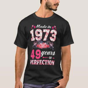 Gebildet 1973 florale 49. Geburtstag 49. T-Shirt