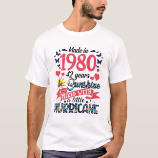 Gebildet 1980 42 Jahre Sonnenschein 42. Geburtstag T-Shirt
