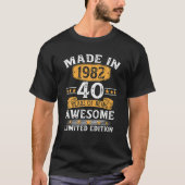 Gebildet 1982 40 Jahre alte Geschenke 40. Geburtst T-Shirt (Vorderseite)