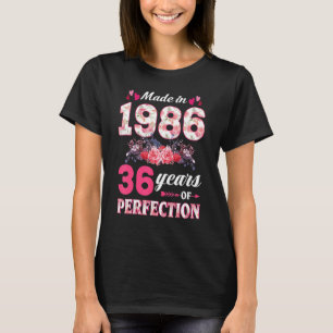 Gebildet 1986 florale 36. Geburtstag 36. T-Shirt