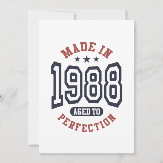 Gebildet 1988 mit vollkommenem Geburtstagsgeschenk Dankeskarte (Vorderseite)