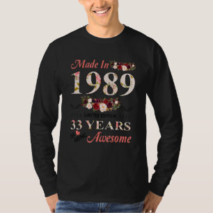 Gebildet 1989 33 Jahre Phantastischer Geburtstag T-Shirt