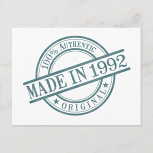 Gebildet 1992 Briefmarke-Logo für die Runde Gummi  Postkarte