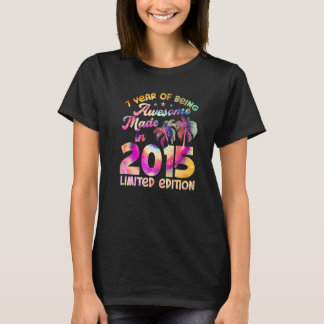 Gebildet 2015 7 Geburtstag 7 Jahre alt T-Shirt