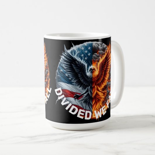 Gebildet fallen wir Brennende Flagge und Adler Kaffeetasse (VorderseiteRechts)