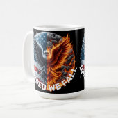Gebildet fallen wir Brennende Flagge und Adler Kaffeetasse (Vorderseite Links)