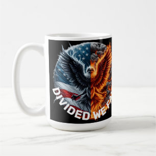 Gebildet fallen wir Brennende Flagge und Adler Kaffeetasse