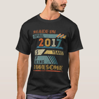 Gebildet im April 2017 5 Jahre alt 5 Geburtstag T-Shirt