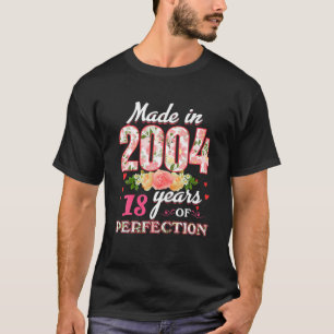 Gebildet im Jahr 2004 florale 18-jährige 18-jährig T-Shirt