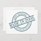 Gebildet im Jahr 2005 Runde Rubber Briefmarke Logo Postkarte (Vorne/Hinten)