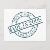 Gebildet im Jahr 2005 Runde Rubber Briefmarke Logo Postkarte (Vorderseite)