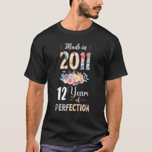 Gebildet im Jahr 2011 florale 12-jährige 12-jährig T-Shirt