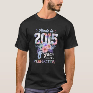Gebildet im Jahr 2015 florale 8 Jahre alt 8. Gebur T-Shirt