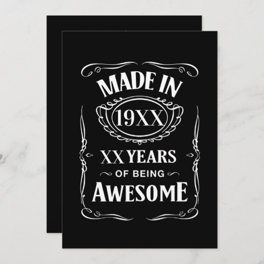 Gebildet im Jahr XX Jahre phantastischer Zollabfer Einladung (Vorne/Hinten)