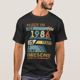 Gebildet im Juli 1986 35 Jahre alt 35 Jahre Geburt T-Shirt