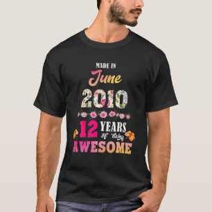 Gebildet im Juni 2010 mein Geburtstag 12 Jahre alt T-Shirt