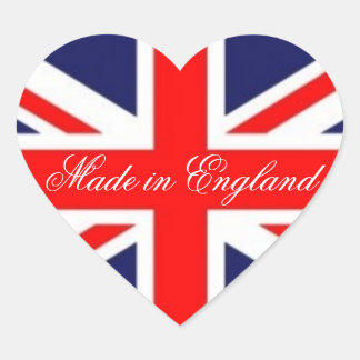 Gebildet in England-Union Jack Flag-Heart Form Herz-Aufkleber