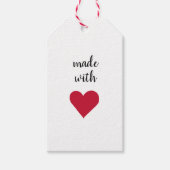 Gebildet mit Liebe Heart Gift Tag Geschenkanhänger (Vorderseite)