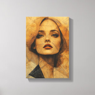 Gebildete Eleganz - Mosaikportrait Leinwanddruck