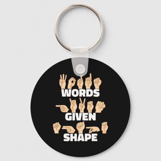 Gebildete Form ASL American Sign Language Schlüsselanhänger (Vorderseite)