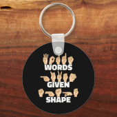 Gebildete Form ASL American Sign Language Schlüsselanhänger (Vorderseite)