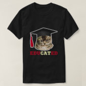 Gebildete Katze in Graduation Cap Funny Grad Gesch T-Shirt (Design vorne)