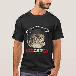 Gebildete Katze in Graduation Cap Funny Grad Gesch T-Shirt