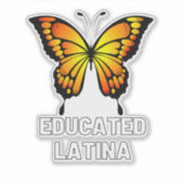 Gebildete Latina mit Schmetterling Aufkleber (Vorderseite)