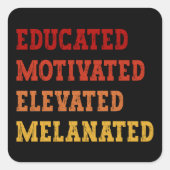 Gebildete motivierte, aufgereifte, melanierte Lehr Quadratischer Aufkleber (Vorderseite)