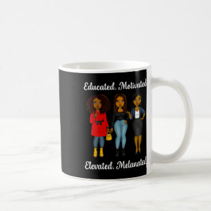 Gebildete motivierte Black Queen Melanin African A Kaffeetasse
