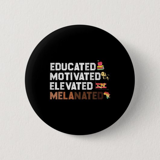 Gebildete motivierte Elevated Melanated African Am Button (Vorderseite)
