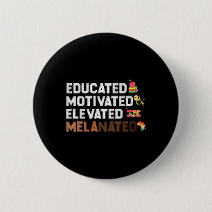 Gebildete Motivierte Erhöhte Melanierte Afroamerik Button