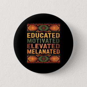 Gebildete Motivierte Erhöhte Melanisierte Schwarze Button
