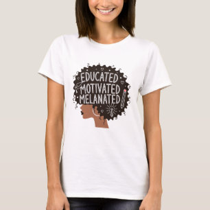 Gebildete Motivierte Melanisierte Schwarze Frau Af T-Shirt