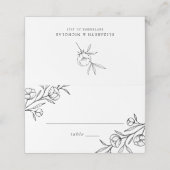 Gebildete Schwarz-Weiß-Hochzeit Platzkarte (Außenseite Aufgefaltet)