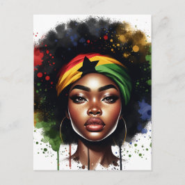 Gebildete Schwarze Königin Melanin Frau HBCU Grad Postkarte