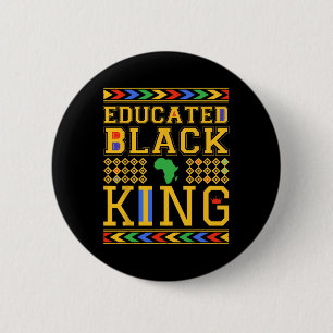 Gebildete Schwarze Königliche Afrikanische Dashiki Button