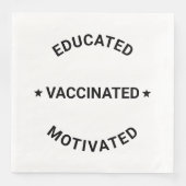 Gebildeter geimpfter motivierter Abschluss Serviette (Vorderseite)