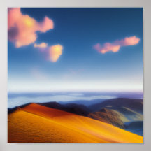 Gebirge am Meeresposter