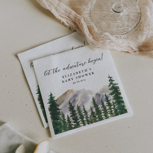 Gebirge Aquarellwald Kinderdusche Serviette