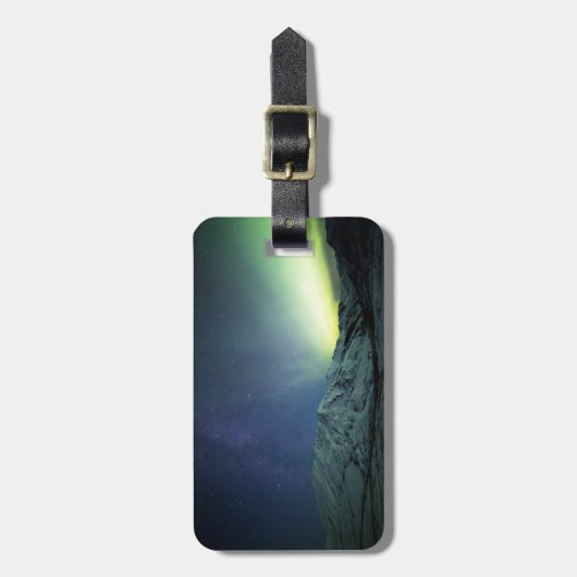 Gebirge | Aurora Borealis & Milky Way Alaska Gepäckanhänger (Vorderseite vertikal)