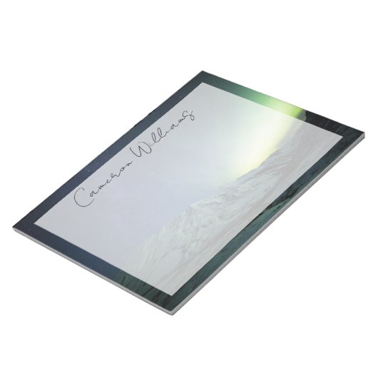 Gebirge | Aurora Borealis & Milky Way Alaska Notizblock (angewinkelt)