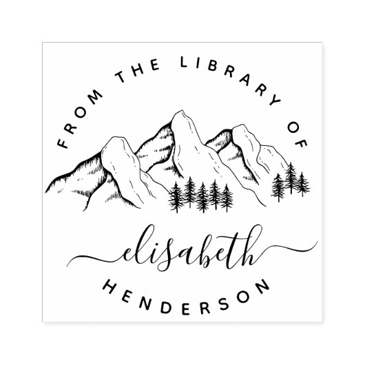 Gebirge aus der Bibliothek eines eleganten, maßges Gummistempel (Prägung)