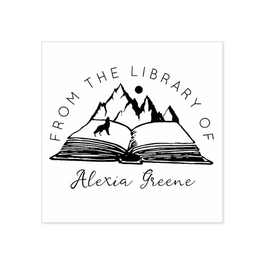 Gebirge aus der Bibliothek von, benutzerdefinierte Gummistempel (Prägung)