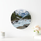 Gebirge | Banff National Park Alberta, Kanada Große Wanduhr (Zuhause)