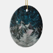 Gebirge bei Nacht Keramik Ornament (Rechts)