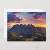 Gebirge bei Sonnenuntergang Postkarte (Vorne/Hinten)