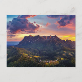 Gebirge bei Sonnenuntergang Postkarte