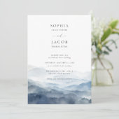 Gebirge Blick dutzy Blue Ridge Romantische Hochzei Einladung (Stehend Vorderseite)
