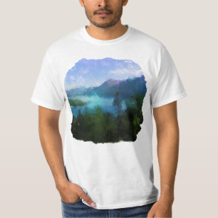 Gebirge Blue Lake Green Fir Forrest T-Shirt